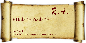 Ribár Azár névjegykártya